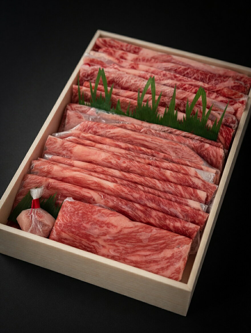 すき焼きセット 野菜付き 肩ロース 300g モモ 300g 計600g 4〜5人前 国産 鳥取和牛 たれ付き 白菜 はくさい しいたけ 椎茸 ネギ 葱 白ネギ ギフト ねぎ 高級 オレイン酸 真空パック クール便 すき焼き すき焼 鋤焼きすきやき すき焼き肉 無添加 添加物不使用 内祝 内祝い daisenbou-10000235 鳥取県特産品直売所 大山望 サンプル画像3