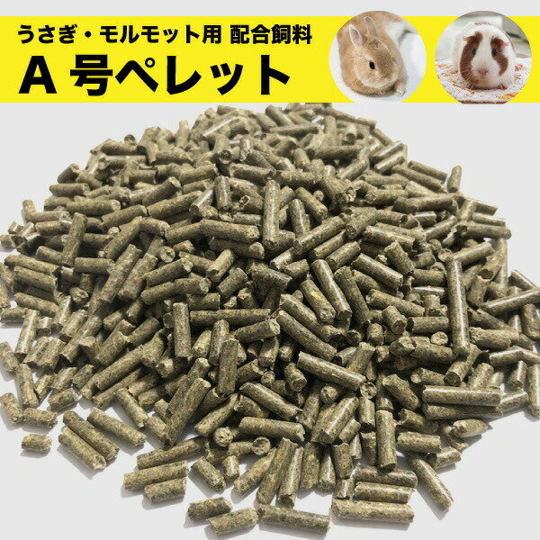 うさぎ モルモット専用配合飼料 A号ペレット 1kg(500g×2通)　アルファルファ ペレット ウサギ モルモット 小動物 メール便送料無料