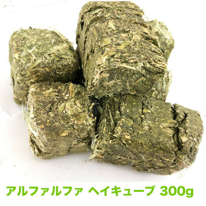 アメリカ産 アルファルファ ヘイキューブ 300g(1個あたり：約30g〜40g程度) 圧縮 牧草 Alfalfa 小動物 エサ キューブ状【HTF】