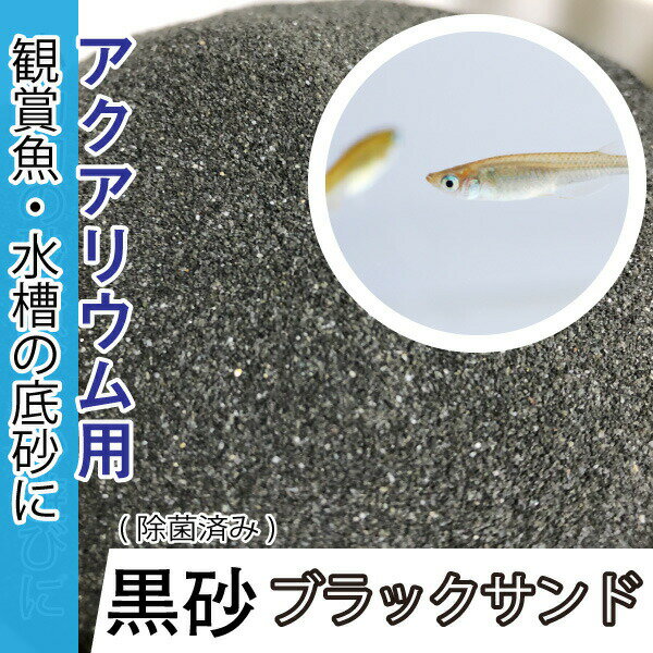 メダカなどの飼育・観賞魚、熱帯魚などアクアリウムに最適な除菌済みのブラックサンドです。 高温で加熱し、雑菌や雑草の種などの発生を抑えた砂です。 サラサラした小粒で、自然な底砂として キラッとやや光沢のある黒砂で水槽の底砂としてキレイです。 原料：ブラックサンド（人工砂） 容量：10kg 【注意事項(※)必ずご確認ください】 水質管理において最も大切であるpH値。魚や水草に適したpH値を超えると、調子を崩す可能性も。大切な生体を守るために適正なPH調整が大事です。 アクアリウムにおけるpHの範囲 pH液性 〜6.0未満酸性 6.0以上7.0未満弱酸性 7.0あたり中性 7.0以上8.0未満弱アルカリ性 8.0以上アルカリ性 スクロールできます 砂や石の特徴 砂や石はその成分の特性から水槽水のPHを上昇（一部降下）させる場合があります。 【天然砂・天然鉱石を水槽で使用される際の注意事項】 使用する前の洗浄・煮沸・乾燥等の処理はご自身の判断でおこなって下さい。 生物を水槽に移される前のPH値の測定は必ずおこなって下さい。 対象の生物に合ったPH値の調整もご自身で行って下さい。 ※弊社天然砂・天然鉱石の使用による生物の死亡等の責任は一切負えません。ご理解のほど宜しくお願いします。 【※ご確認ください※】当店では、環境への配慮により簡易包装での発送となります。商品に悪影響のない最低限の配慮を持って梱包させて頂いておりますので、ご協力、ご理解のほど宜しくお願い申し上げます。 ※デザイン等は予告なく変更されることがありますメダカなどの飼育・観賞魚、熱帯魚などアクアリウムに最適な除菌済みのブラックサンドです。 高温で加熱し、雑菌や雑草の種などの発生を抑えた砂です。 サラサラした小粒で、自然な底砂として キラッとやや光沢のある黒砂で水槽の底砂としてキレイです。 原料：ブラックサンド（人工砂） 容量：10kg 【注意事項(※)必ずご確認ください】 水質管理において最も大切であるpH値。魚や水草に適したpH値を超えると、調子を崩す可能性も。大切な生体を守るために適正なPH調整が大事です。 アクアリウムにおけるpHの範囲 pH液性 〜6.0未満酸性 6.0以上7.0未満弱酸性 7.0あたり中性 7.0以上8.0未満弱アルカリ性 8.0以上アルカリ性 スクロールできます 砂や石の特徴 砂や石はその成分の特性から水槽水のPHを上昇（一部降下）させる場合があります。 【天然砂・天然鉱石を水槽で使用される際の注意事項】 使用する前の洗浄・煮沸・乾燥等の処理はご自身の判断でおこなって下さい。 生物を水槽に移される前のPH値の測定は必ずおこなって下さい。 対象の生物に合ったPH値の調整もご自身で行って下さい。 ※弊社天然砂・天然鉱石の使用による生物の死亡等の責任は一切負えません。ご理解のほど宜しくお願いします。 【※ご確認ください※】当店では、環境への配慮により簡易包装での発送となります。商品に悪影響のない最低限の配慮を持って梱包させて頂いておりますので、ご協力、ご理解のほど宜しくお願い申し上げます。 ※デザイン等は予告なく変更されることがあります