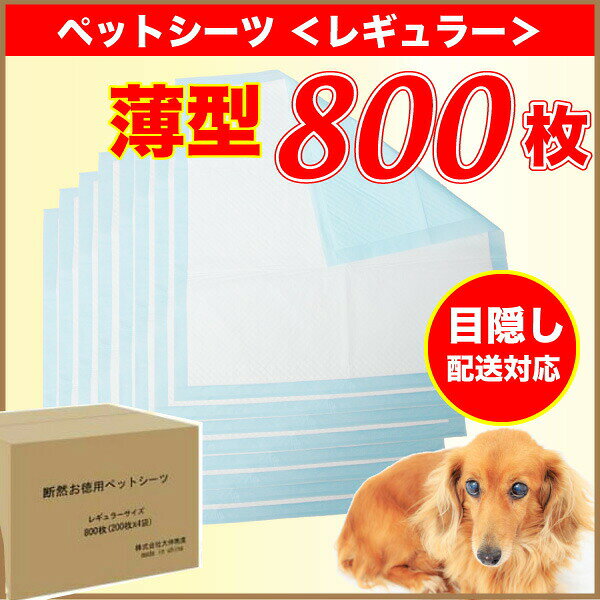 【予約商品】増税前8%据置き特価！ 薄型ペットシーツ レギュラー800枚 送料無料 ペット シ...