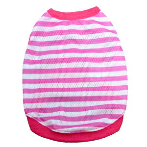 【PET】【なごみ】ペット用　ボーダーメッシュノースリーブ　8号　カラー：1.ホットピンク　JAN:458041..