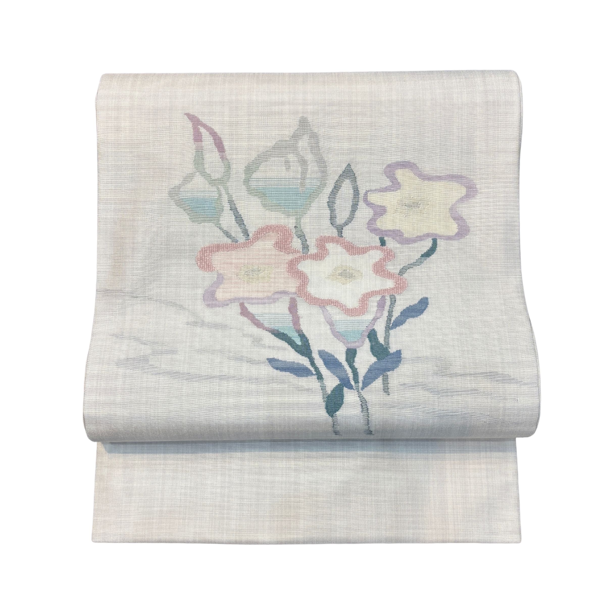 乐天商城 - 【お仕立て上がり九寸名古屋帯】すくい織　正絹　新品 花柄　単・袷　軽くて丈夫！