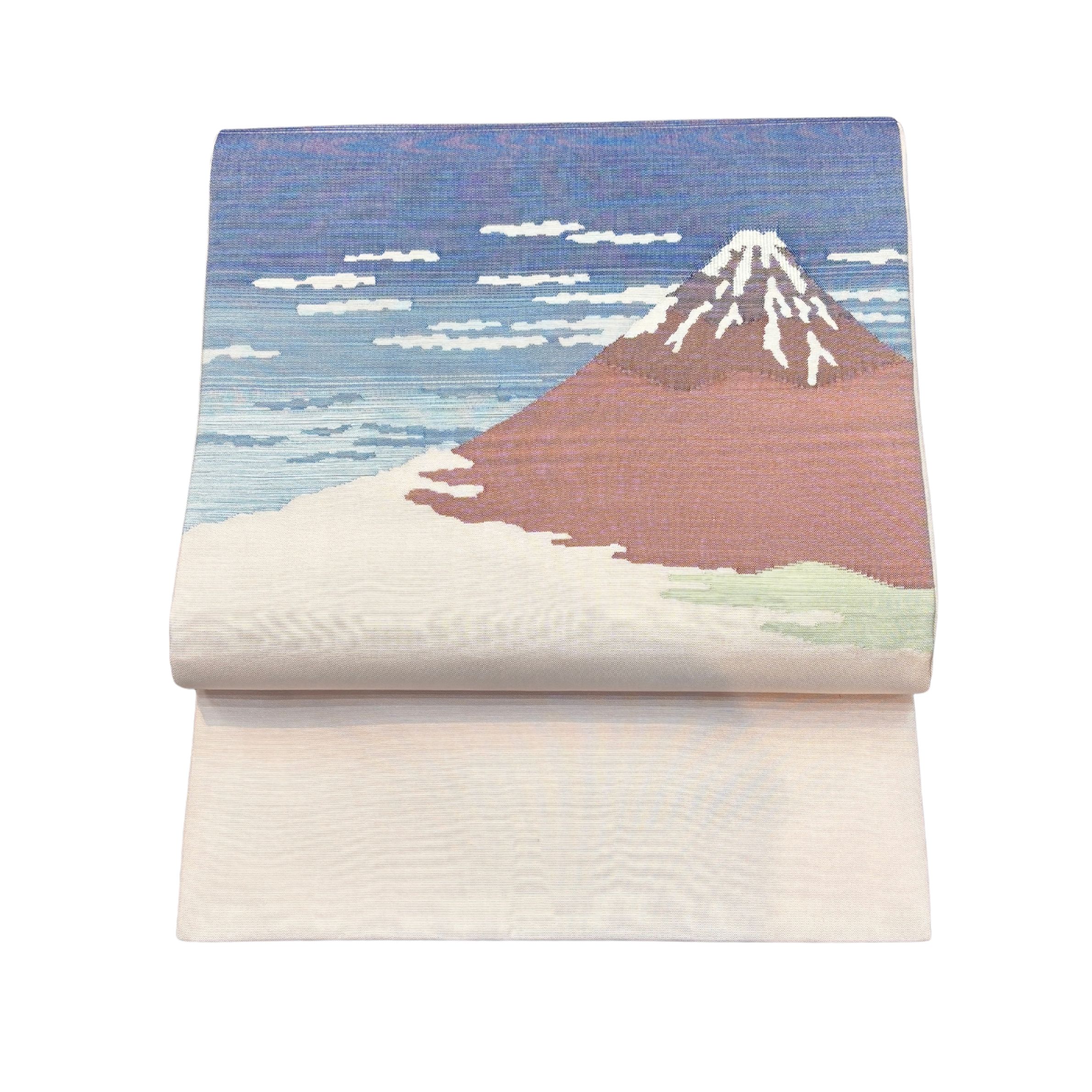 乐天商城 - 【お仕立て上がり九寸名古屋帯】染め帯　すくい織　富士山　正絹　新品　単・袷