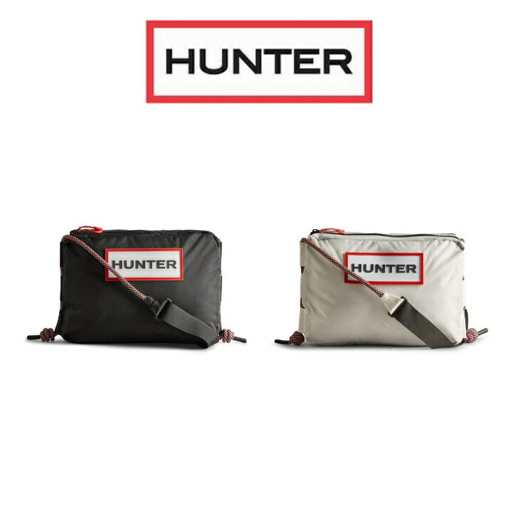 【あす楽】ハンター HUNTER バック HUNTER トラベル リップストップ リサイクル ナイロン ショルダーバック ブラック ホワイト/レッド 【国内正規品】のサムネイル