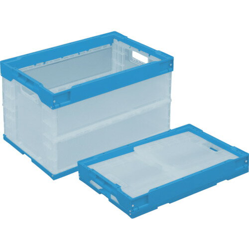 トラスコ中山 TRUSCO オリコン α折りたたみコンテナ 50L 透明ブルー TR-S50TMB [1-367-7769]