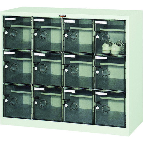 トラスコ中山 【個人宅不可】 TRUSCO シューズケース 12人用 1050×380×H880 棚付 透明 SC-12WPC [1-520-9242]