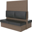 トラスコ中山 【別途送料】 【個人宅不可】 TRUSCO ミーティングベンチダブル H1500XW1800XD960木目タークブラウン 生地レザーブラック MB...