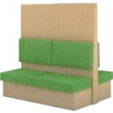 トラスコ中山 【別途送料】 【個人宅不可】 TRUSCO ミーティングベンチダブル H1800XW1200XD1150木目ナチュラル 生地レザーグリーン MBW...