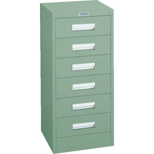 トラスコ中山 【個人宅不可】 TRUSCO VR型キャビネット 393X500XH880 引出6段 グリーン色 VR-L6 [1-502-0841]