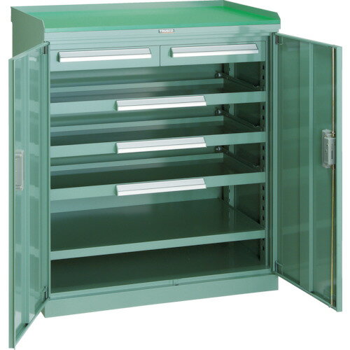 トラスコ中山 【個人宅不可】 TRUSCO スライド工具キャビネット 881X551 コボレ止め天板付 DX-32 [1-518-0163]