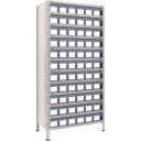 トラスコ中山 【別途送料】 TRUSCO スチールラック 軽量棚 875X450X1800 樹脂引出透明 小X66 ネオグレー 63X-812C11 [1-50...
