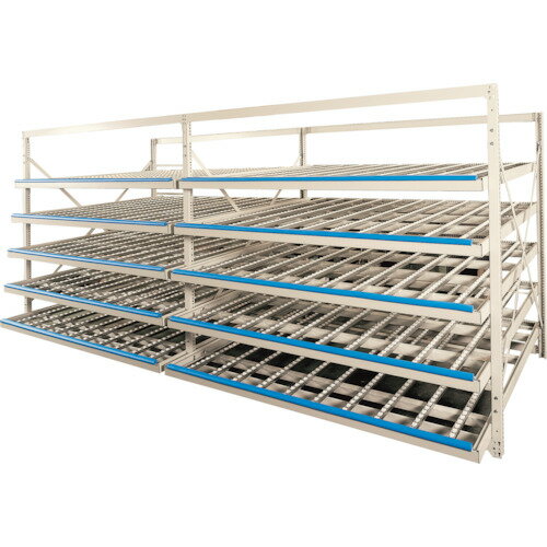 トラスコ中山 【別途送料】 【個人宅不可】 TRUSCO ホイルコンベアラック 1800X1800XH1800 4レーン3段 基本 FL3-666-43 [1-535-8771]