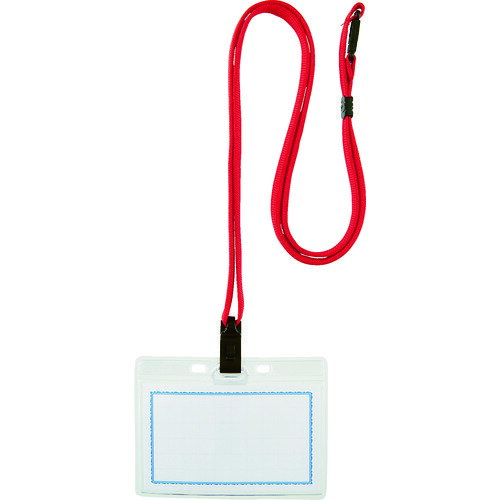 トラスコ中山 TRUSCO ストラップ付ホイッスル名札 ソフト 赤 TNH-S-R [1-787-9831]