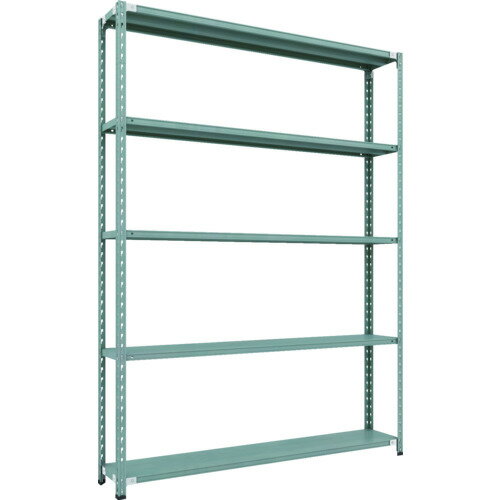 トラスコ中山 【個人宅不可】 TRUSCO CB型セミボルトレス軽中量棚 1800X300XH2400 5段 グリーン CB-863..