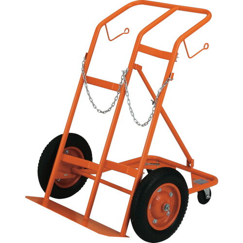 トラスコ中山 【個人宅不可】 TRUSCO ボンベ台車 四輪安定型 酸素・アセチレンボンベ二本積用 HT-65N [1-285-2446]
