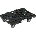 トラスコ中山 TRUSCO 樹脂製平台車 ルートバンメッシュタイプ 515X385 4輪自在 ストッパー付 黒 MPK-500JS-BK [1-414-4465...