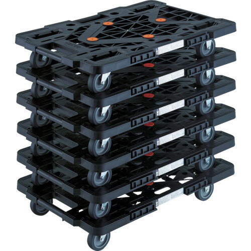 トラスコ中山 TRUSCO まとめ買い 樹脂製平台車 ルートバン MPK-600-BK 6台セット MPK-600-BK-M6 [1-856-4245]