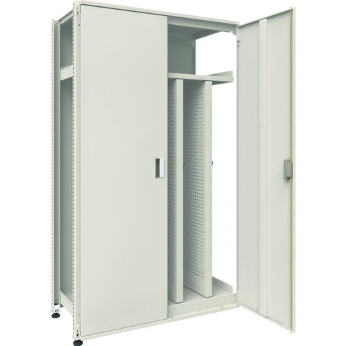 トラスコ中山 【個人宅不可】 TRUSCO M3型ユニット中量棚 両開き扉・背パネル付 H2100XW1200 パンチングパネル4枚付 連結 M3-U7464P4-SR-B [1-116-4763]