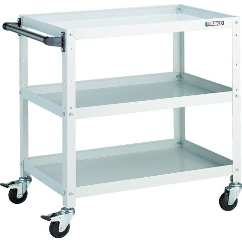 トラスコ中山 TRUSCO ツールワゴン ラビットワゴン 700X450 ハンドル付 ゴム車輪 ホワイト RBW-773H W ..