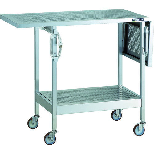 トラスコ中山 【個人宅不可】 TRUSCO ステンレス製ワゴン ステンレスラボキャリー（SUS304） パンチングテーブル 折畳式天板 1200×450×H800 SLCP-6 [1-458-8690]