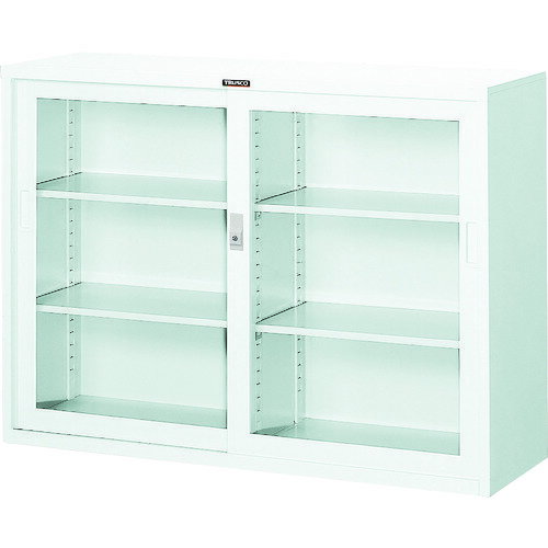 トラスコ中山 【個人宅不可】 TRUSCO スタンダード書庫（D400） ガラス引違 1200XH880 W色 W304G [1-462-7491]