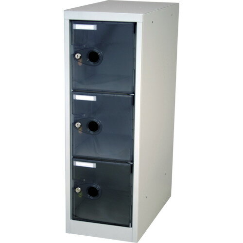 トラスコ中山 【個人宅不可】 TRUSCO スケルトンロッカー 1列X3段 鍵付 ブラック TSL3K-BK [1-462-7148]