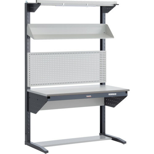 トラスコ中山 【個人宅不可】 TRUSCO ULRT型ライン作業台 片面W1200 パネル1枚・傾斜棚1枚・照明器具1..