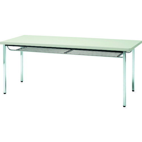 トラスコ中山 【個人宅不可】 TRUSCO 会議用テーブル 1200X750XH700 下棚付 丸脚 ニューグレー TDST127..