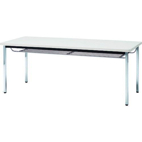 トラスコ中山 【個人宅不可】 TRUSCO 会議用テーブル 1800X600XH700 下棚付 丸脚 ホワイト TDST1860-W [1-208-2320]