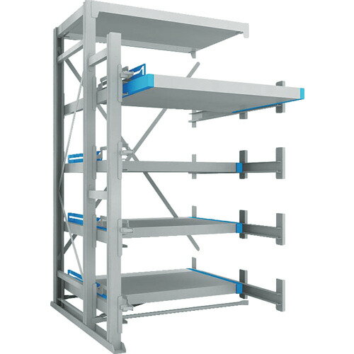 トラスコ中山 【別途送料】 【個人宅不可】 TRUSCO フルスライダーラック スライド4段 スチール板付 連..