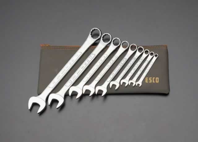 エスコ ESCO 【個人宅不可】 9本組／5．5-19mm 片目片口スパナ EA614B-1 [2-0517912](4)