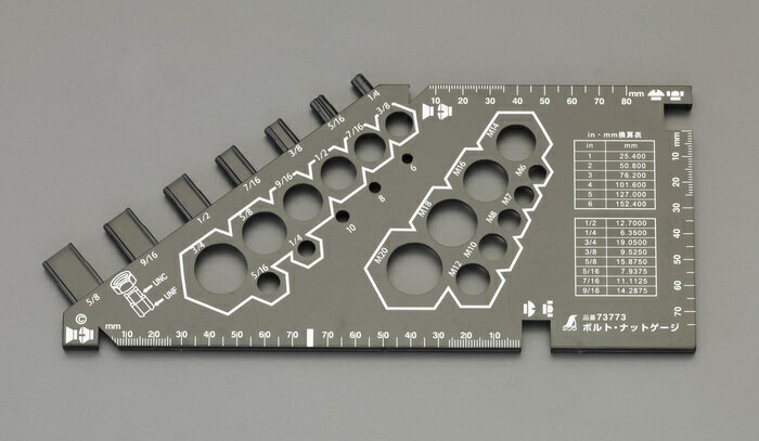 エスコ ESCO 【個人宅不可】 ボルト・ナットゲージ EA725SD-51 [2-1150108]