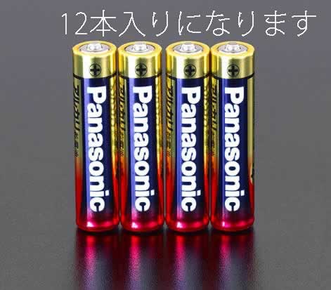 エスコ ESCO 【個人宅不可】 ［単4x 12本］ 乾電池（アルカリ） EA758YA-4B [2-0304413]
