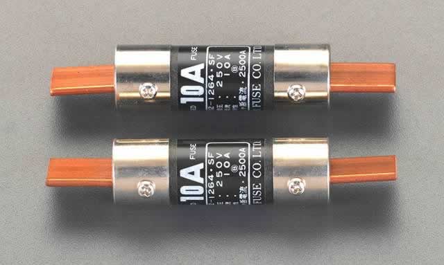 エスコ ESCO 【個人宅不可】 250Vx100A 筒型エンクロヒューズ（刃型/2本） EA758ZV-31 [2-0660915]