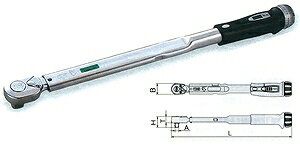 エスコ ESCO 【個人宅不可】 40-200N・m（1/2”DR） ［ラチェット式］トルクレンチ EA723ND-200 [2-5540765]