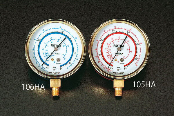 エスコ ESCO 【個人宅不可】 ［R404A・R407C］ 80mm 圧力計 EA105HA [2-0889019]