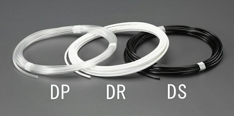 エスコ ESCO 【個人宅不可】4.0/6.0mmx20m ソフトウレタンチューブ（耐摩耗/ブラック） EA125DS-4D [2-5269284]