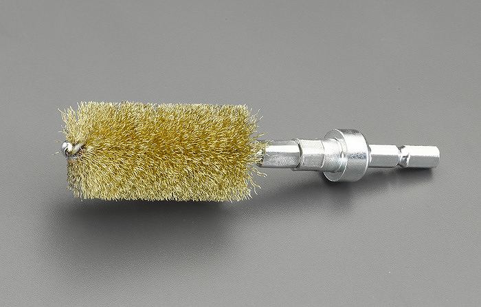 エスコ ESCO 【個人宅不可】 25x50mm 6角軸 ワイヤーブラシ（真鍮線） EA819BT-115 [2-1019672]