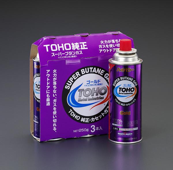 エスコ ESCO 【個人宅不可】 250g LPガス（イソブタン配合/3本） EA913BC-220 [2-0204096]