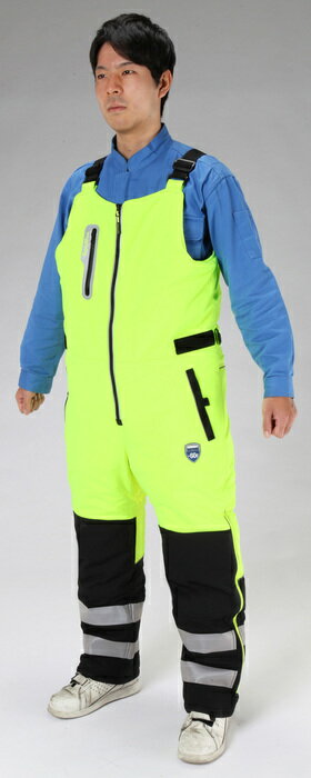 エスコ ESCO 【個人宅不可】 ［LL］ 防寒オーバーオール（蛍光ライム） EA915GD-29 [2-1224380]