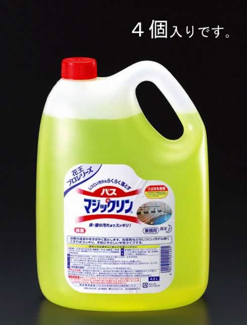 エスコ ESCO 【個人宅不可】 4.5L 浴室・洗剤（バスマジックリン業務用/4個） EA922KD-1B [2-0438156]