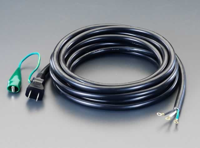 エスコ ESCO 【個人宅不可】 125V/15A/ 3m プラグ付コード（アース端子付） EA940AD-3 [2-5424836]