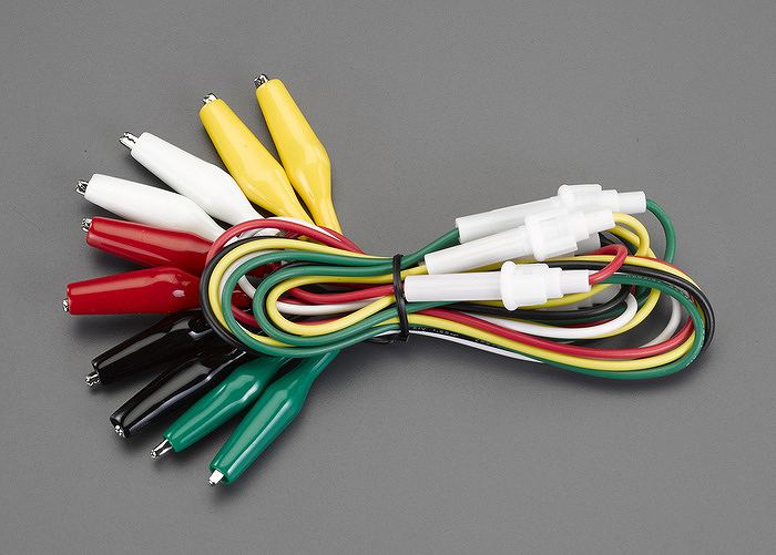 エスコ ESCO 【個人宅不可】 1000mm テストリード（両端クリップ/ヒューズホルダー/5本） EA940DT-76 [..