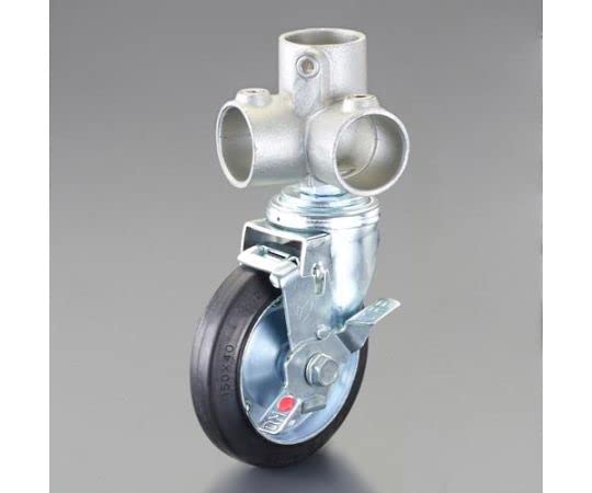 エスコ ESCO 【個人宅不可】 パイプジョイント（150ブレーキキャスター/ゴム/コーナー型） EA948TF-128..