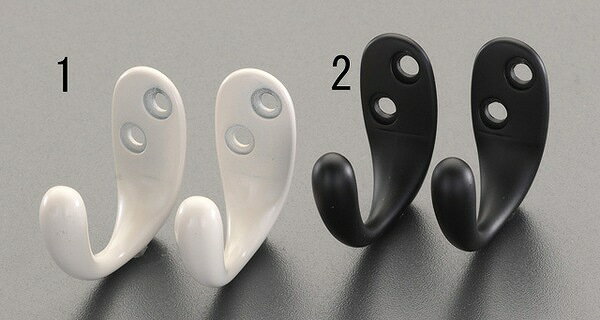 エスコ ESCO 【個人宅不可】 34x35mm フック（亜鉛合金/アイボリー/2個） EA951DG-1 [2-0359567]