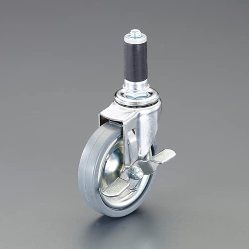 エスコ ESCO 【個人宅不可】 100mm［28mmパイプ用］差込キャスター（自在・ブレーキ付 EA976BY-534 [2-..