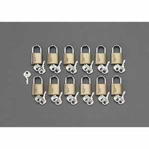 エスコ ESCO 【個人宅不可】 30mm 南京錠（マスターキー付/12個組） EA983SH-130M [2-5650440]