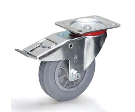 エスコ ESCO 【個人宅不可】 160mm キャスター（自在金具/ゴムタイヤ/ブレーキ付 EA986CH-160 [2-02153..