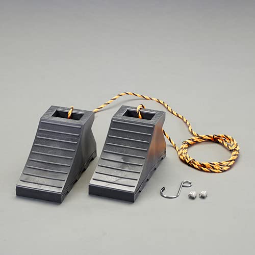 エスコ ESCO 【個人宅不可】 110x235x125mm タイヤストッパー（黒/3mヒモ付/1組） EA984VA-91 [2-1591444]